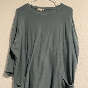 Teal oversized sweater with pockets